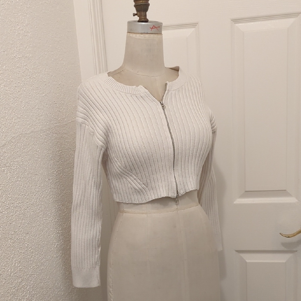 Wild Fable White Ribbed Sweater